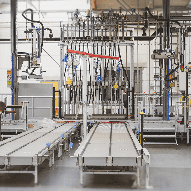 Förderband Abfüllanlage bei BÜFA Chemicals
